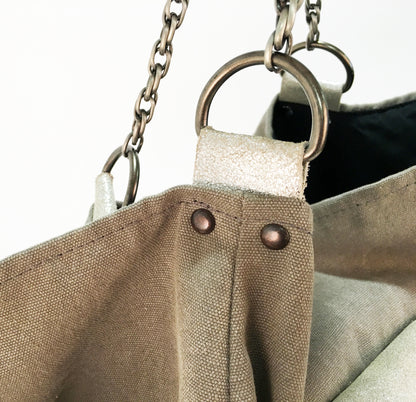 SAC BARCINO GRANDE Taupe/Plata
