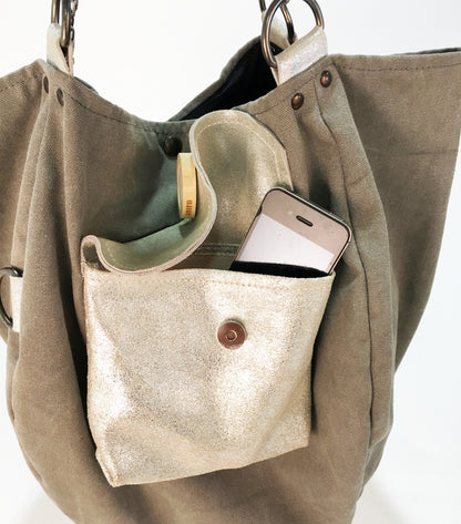 SAC BARCINO GRANDE Taupe/Plata