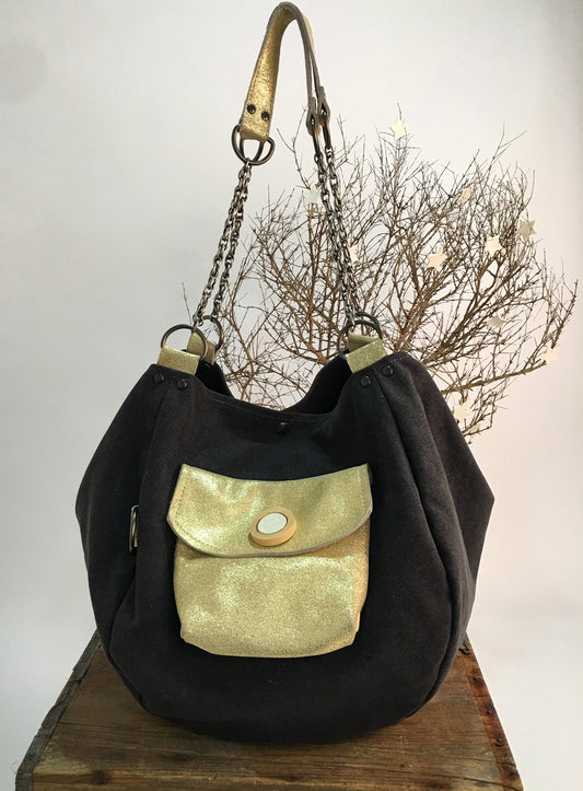 SAC BARCINO PEQUEÑO Black/Oro