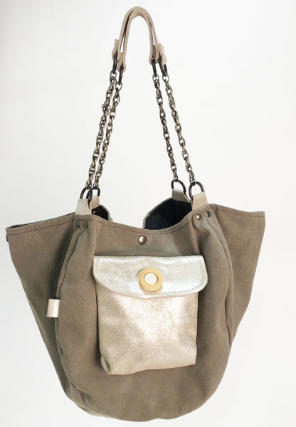 SAC BARCINO PEQUEÑO Taupe/Plata
