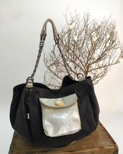 SAC BARCINO PEQUEÑO Black/plata