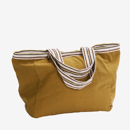 Bolso de mano de algodón mostaza