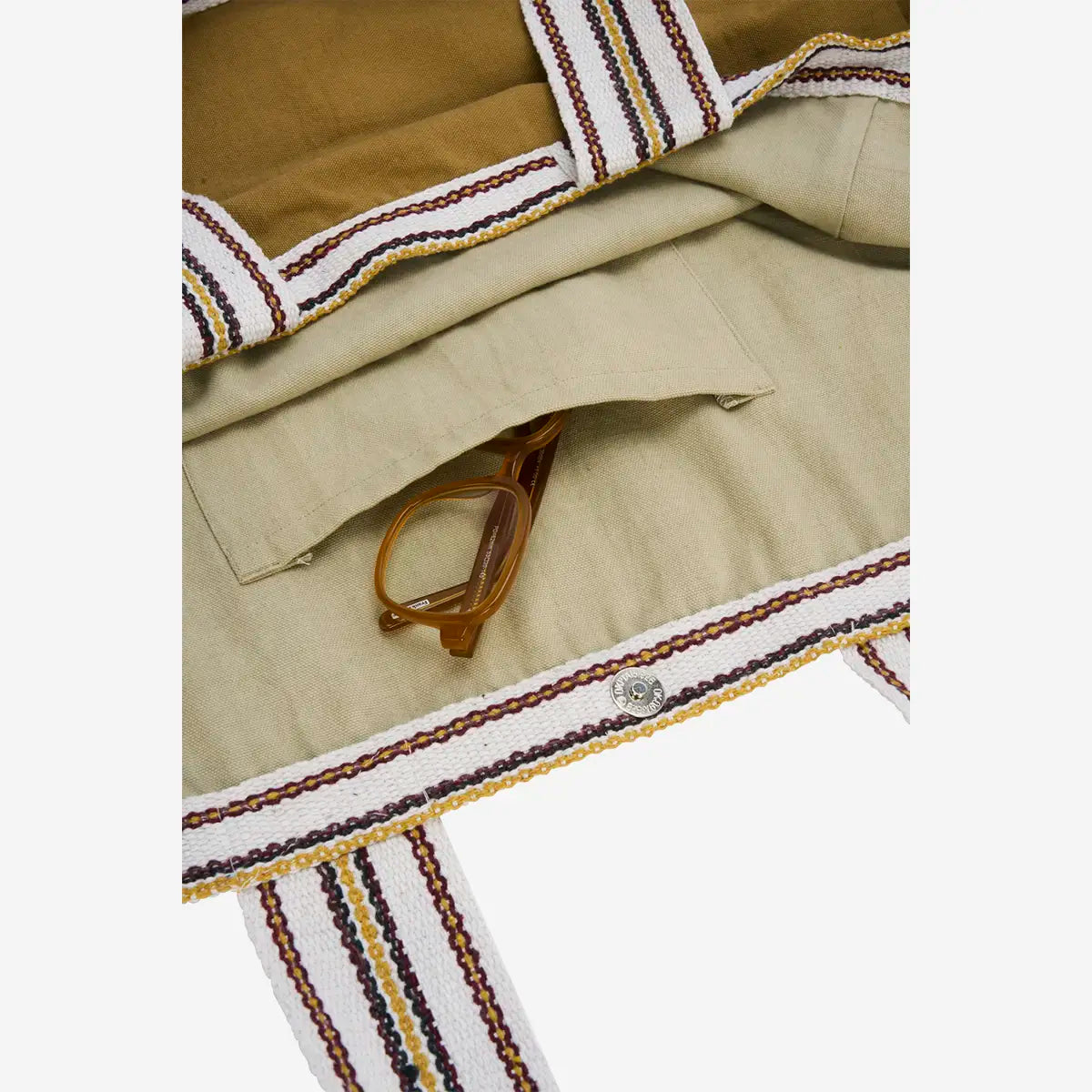 Bolso de mano de algodón mostaza