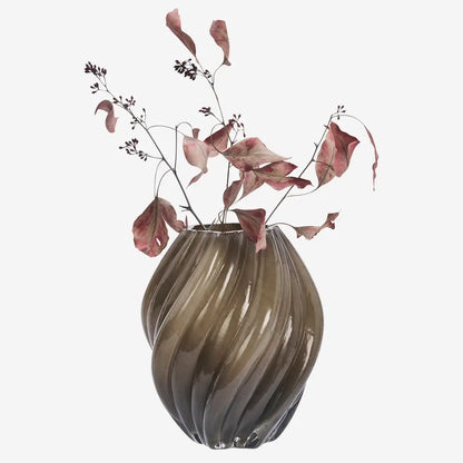 Jarrón de cristal trenzado