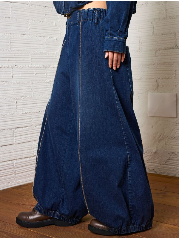 PANTALÓN WIDE LEG Azul