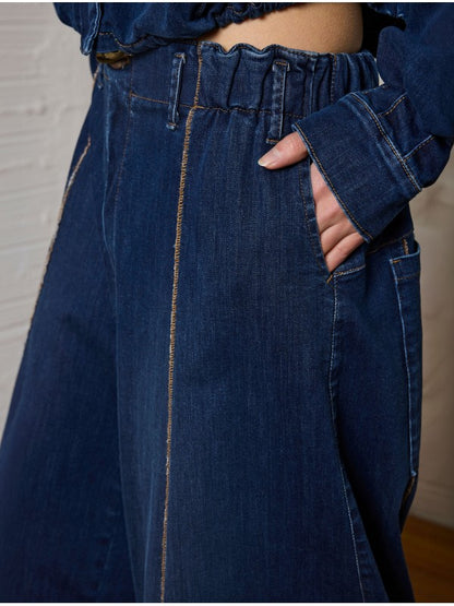 PANTALÓN WIDE LEG Azul