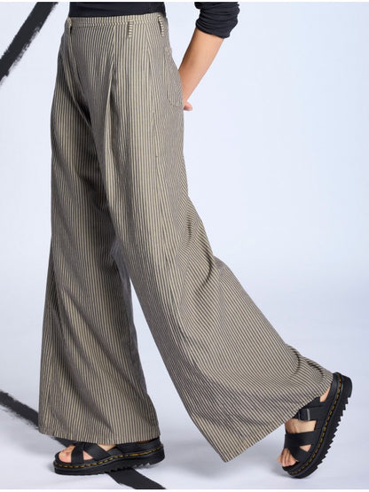 PANTALÓN ANCHO VISCOSA Tostado