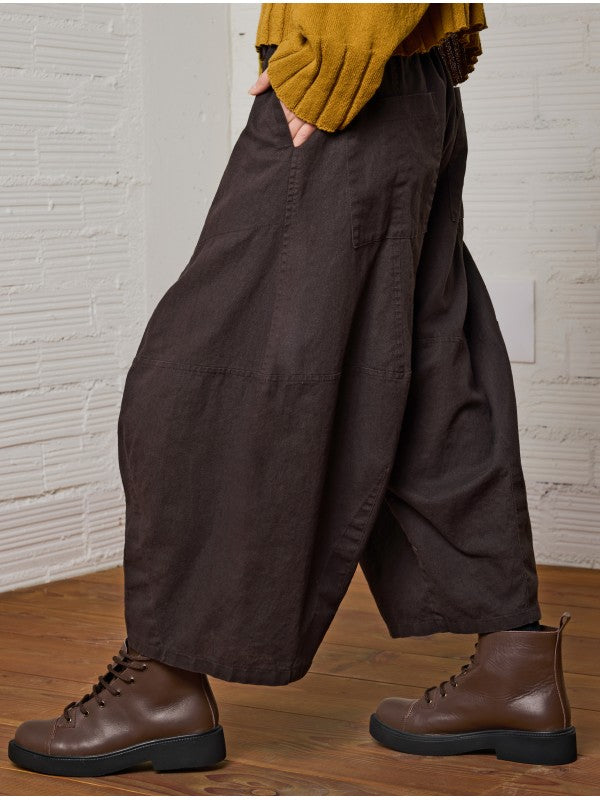 PANTALÓN DE TIRO LARGO Marrón