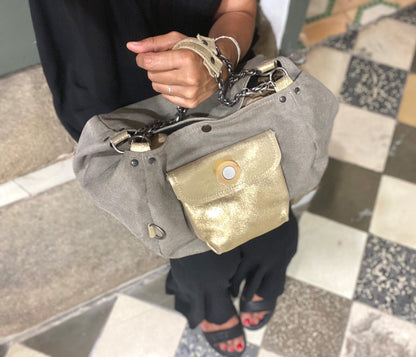SAC BARCINO PEQUEÑO Taupe/Oro