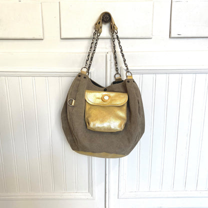 SAC BARCINO PEQUEÑO Taupe/Oro